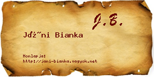 Jáni Bianka névjegykártya