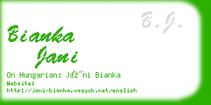 bianka jani business card